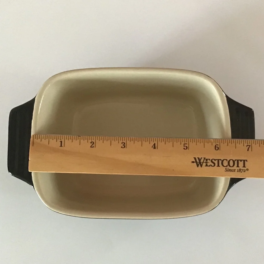 New Stoneware Casserole Bakeware with Lid Black White